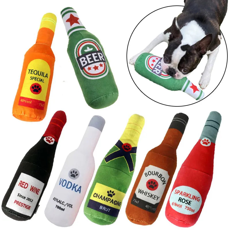 Beer Bottle Dog Toy